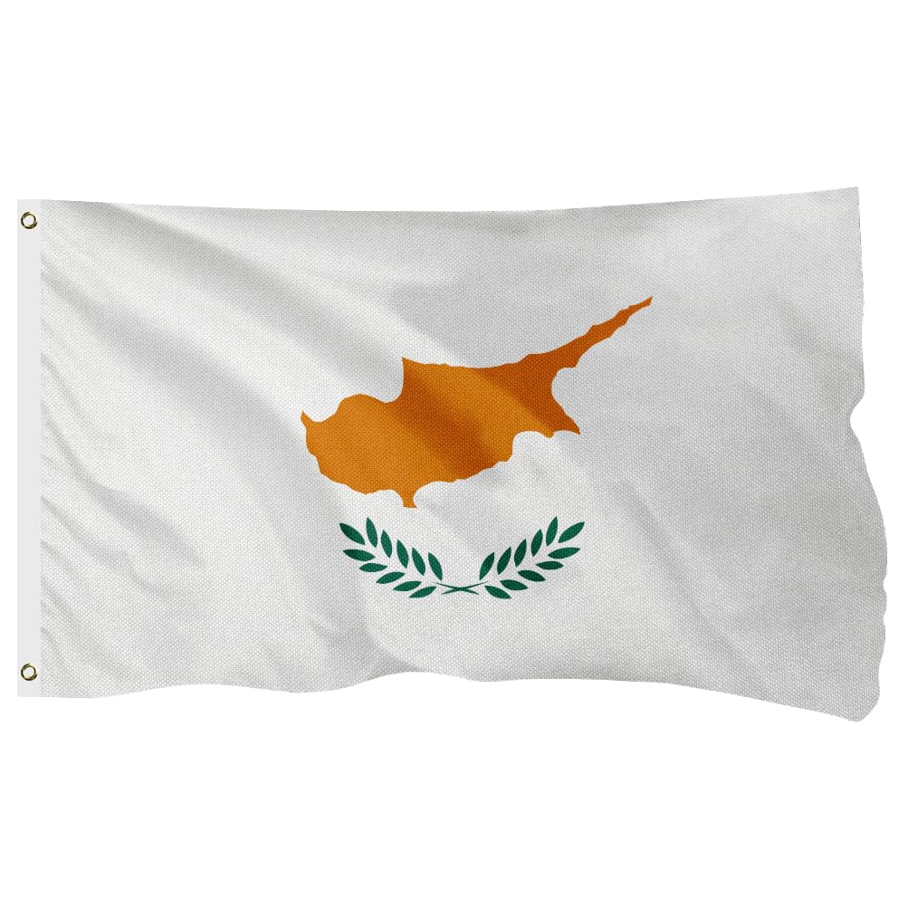 Drapeau national chypriote extérieur avec 2 œillets laiton robustes