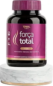 Suplemento Alimentar Capilar Força Total - Complexo Vitamínico Antiqueda e Fortalecimento de Fios e Unhas – Ideal para Pós-Bariátrica e Dietas Restritivas – 60 Cápsulas