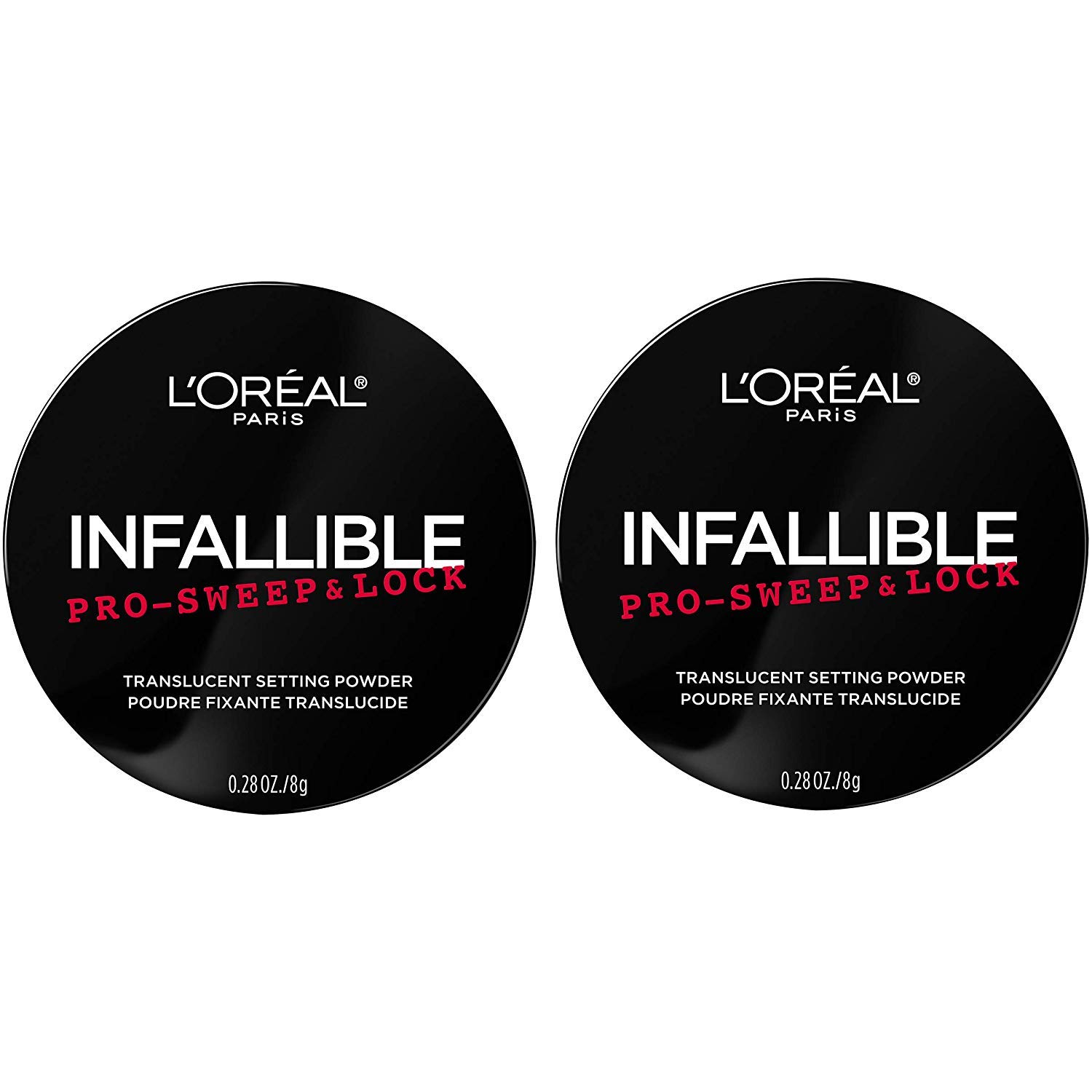 L’Oréal Paris L'Oreal Makeup Infallible Pro Sweep and Lock Translucent Loose Setting Powder, Controls Shine and Blurs Pores, Sets Makeup, Long-Lasting & Lightweight, 2 Count