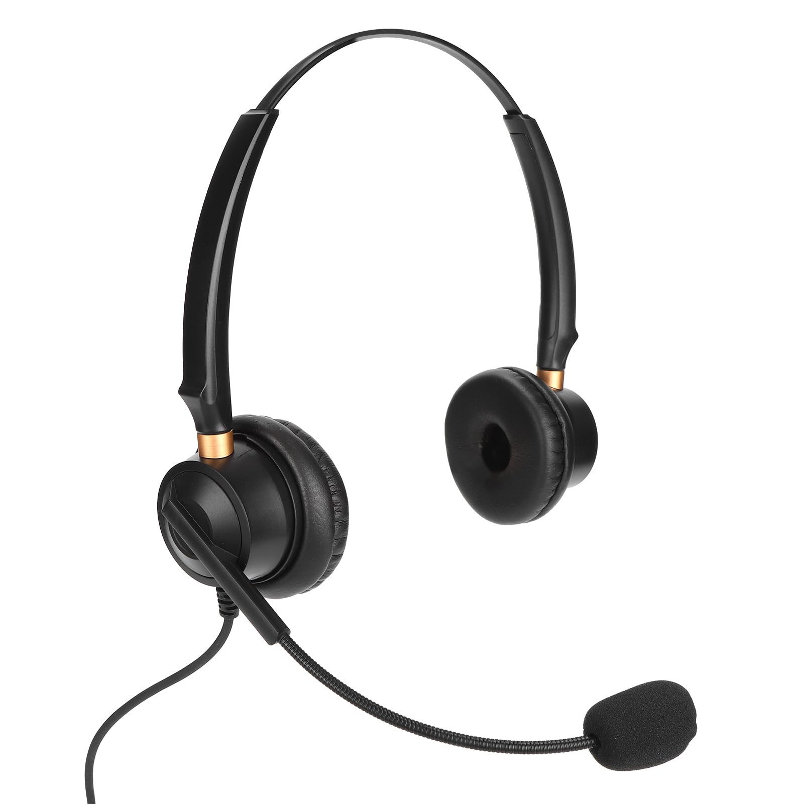 YedaHcy Binaural Headset Telephone with Noise Canceling Mic, Volume Control, Reinforced Cord, 330° Rotatable Mic Boom for Offices, Call Centers, Skype