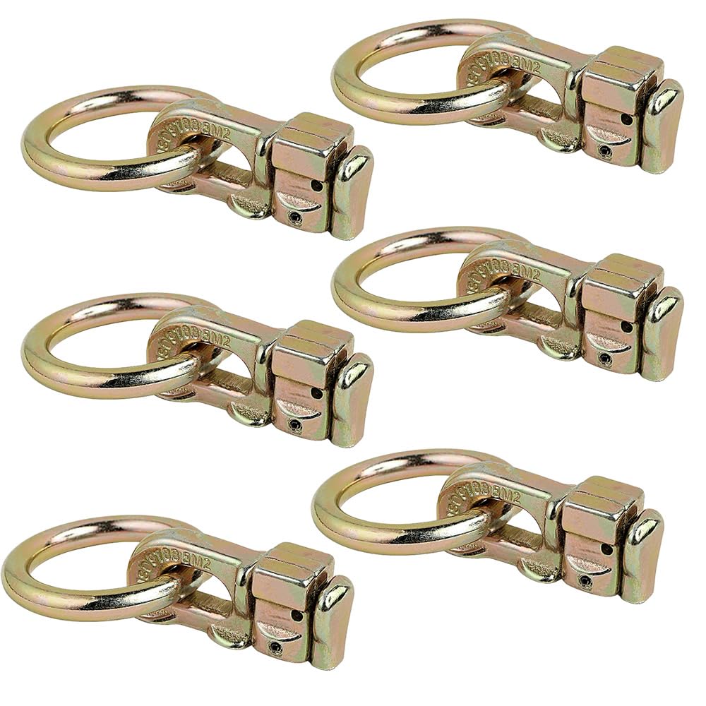 L-Track - Accesorio de amarre de doble perno con junta tórica compatible con la mayoría de remolques y caravanas, color dorado