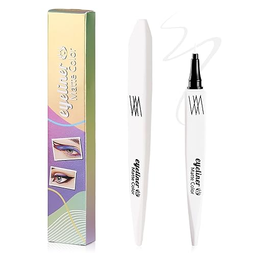 Delineador de ojos líquido blanco, delineador de ojos de línea de agua de color resistente al agua, a prueba de manchas, delineador de ojos de alta