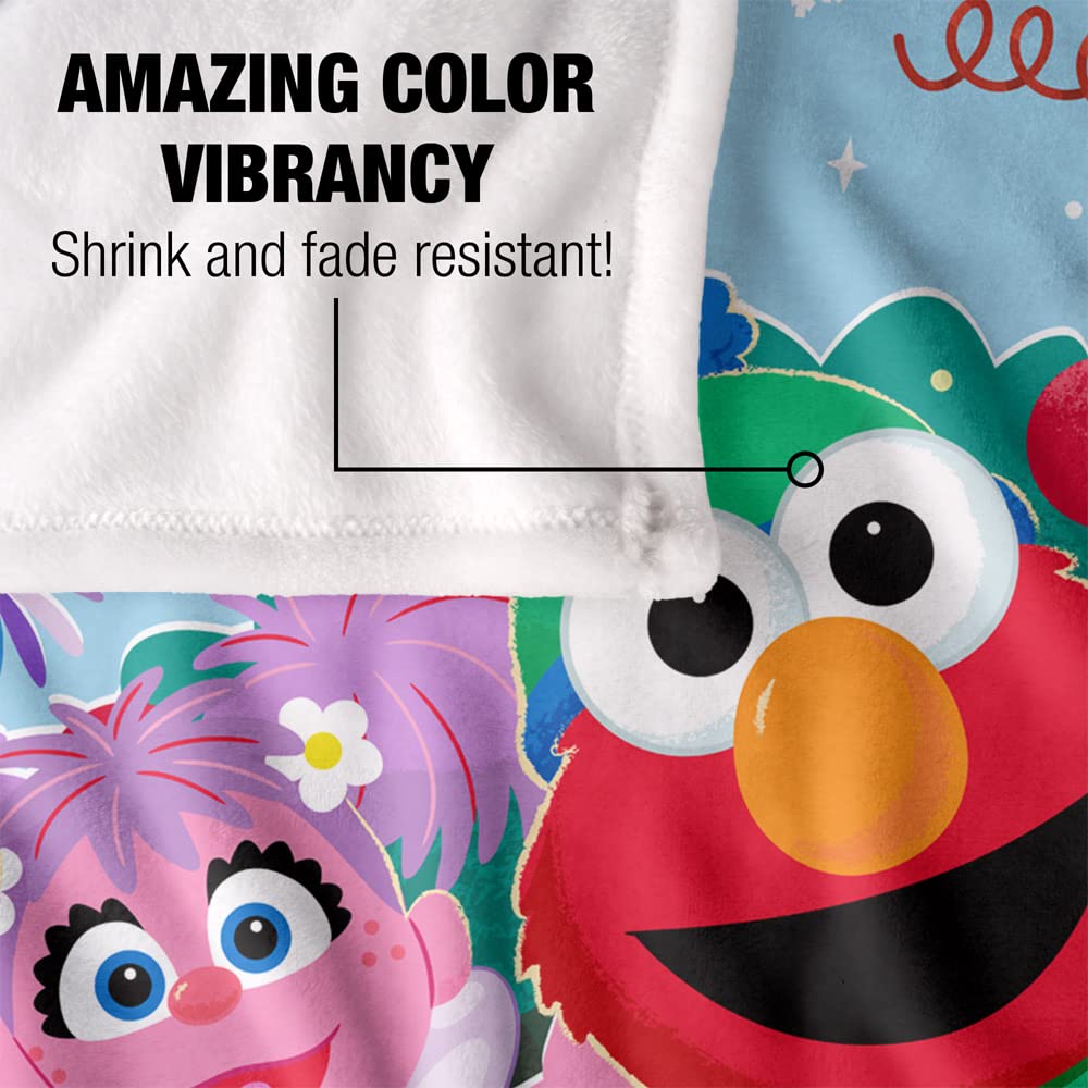 Sesame Street Furry Friends Forever Elmo Abby Wreath Kids Silky Touch Blanket, 152 x 127 cm - Image 4
