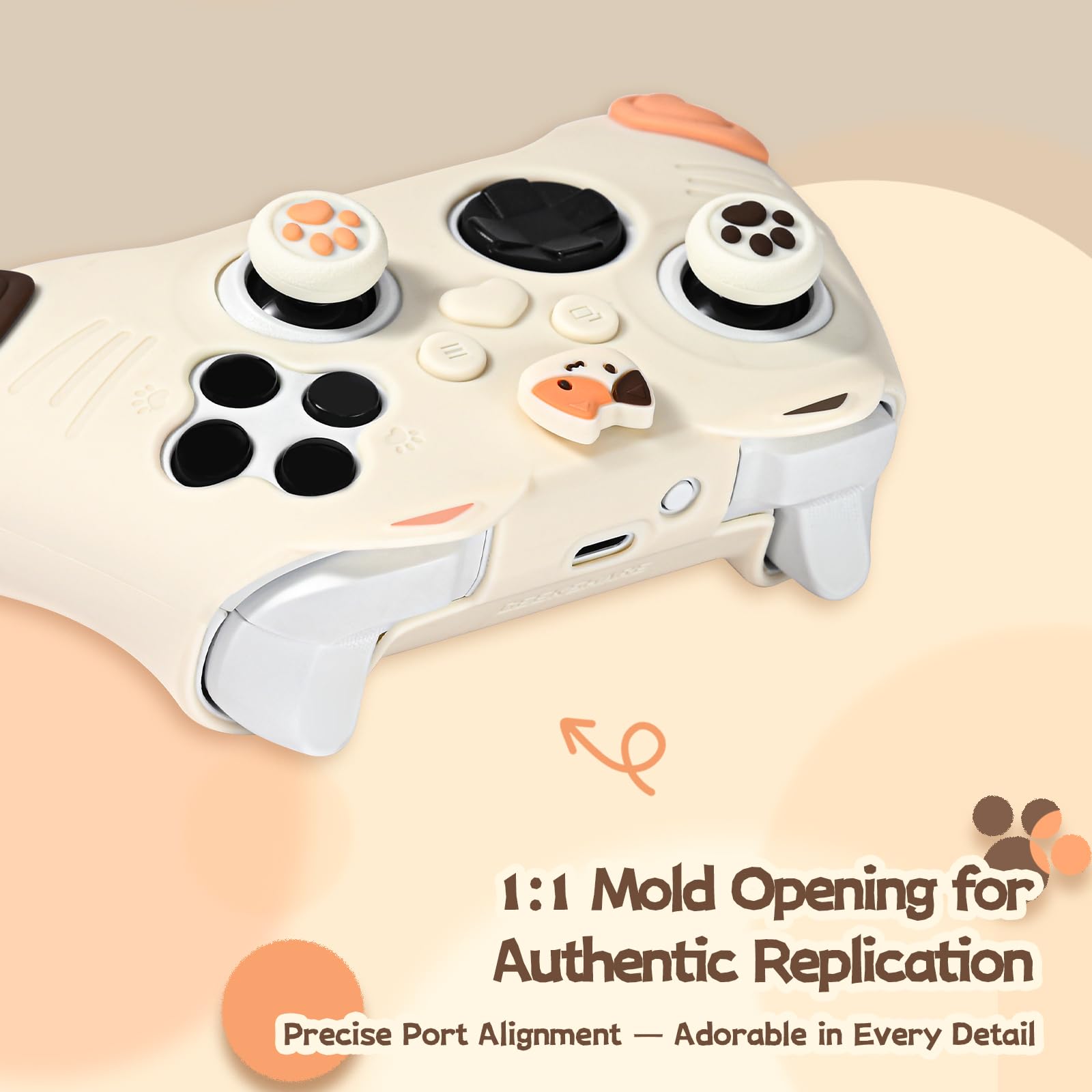GeekShare Funda protectora de silicona para mando Xbox Series X/S, funda suave antideslizante con 2 tapas de joystick, agarre ergonómico para gamer, gato calico