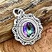 Handmade 925 Sterling Silver Mystic Topaz Oval Pendant Necklace, Minimalist Style Jewelry Ideal Gift for Women, Beautiful Delicate Jewelry, Christmas Gifts Pendant