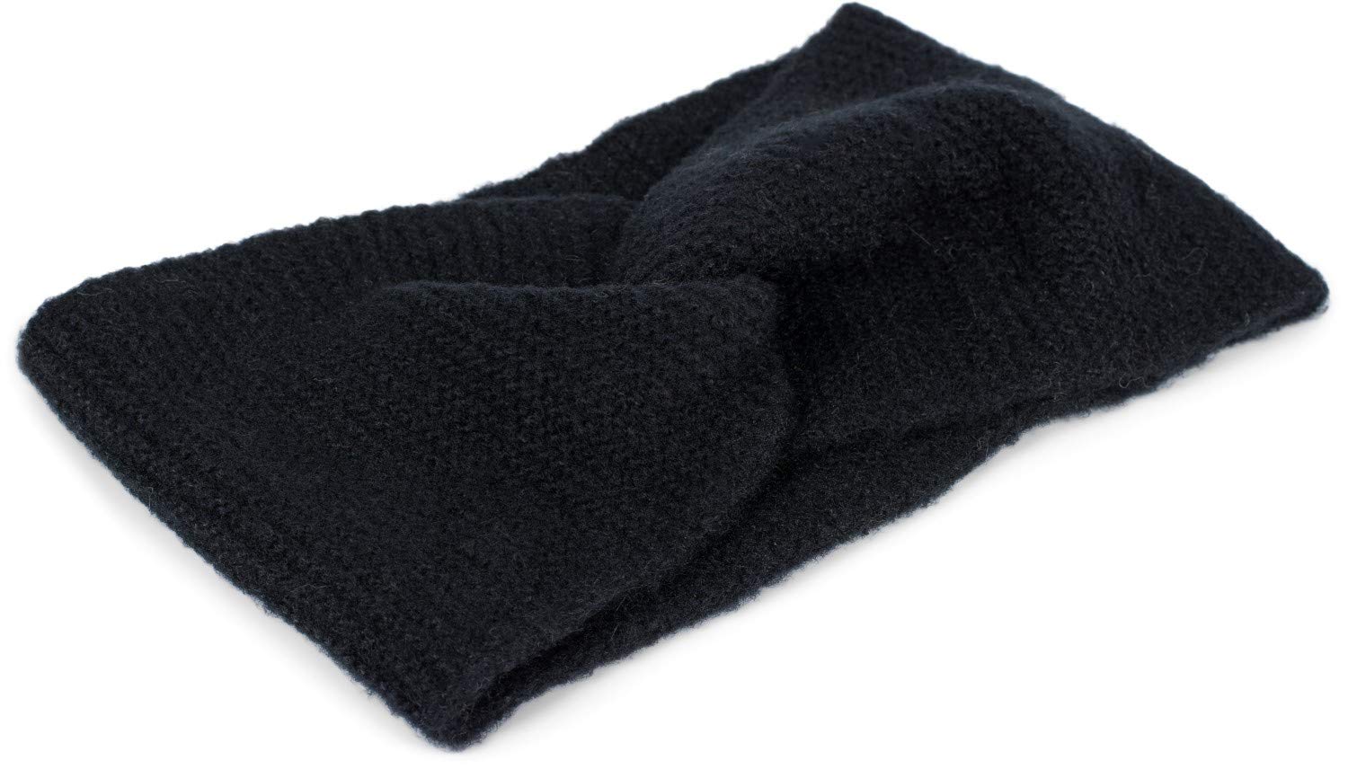 styleBREAKER Ladies fine knit headband with twist knot, warm winter hairband, headband 04026047, color:Black - Image 2