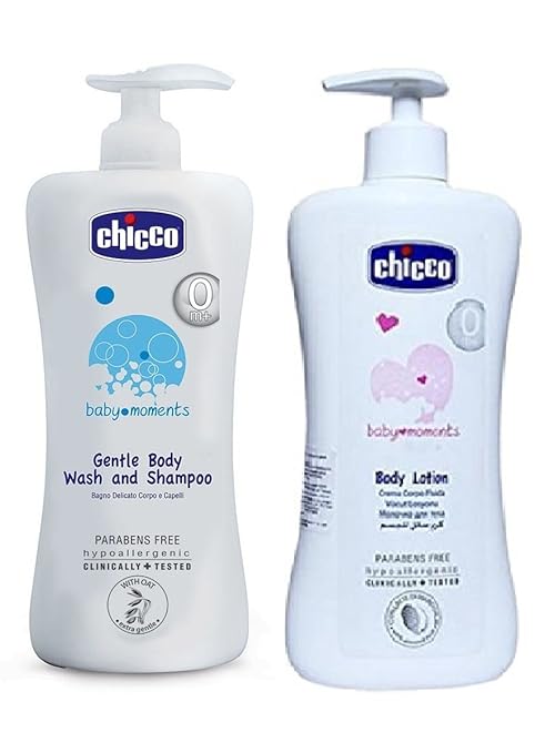 Chicco Gental Body Wash 500ml With Body lotion 500ml Combo Pack