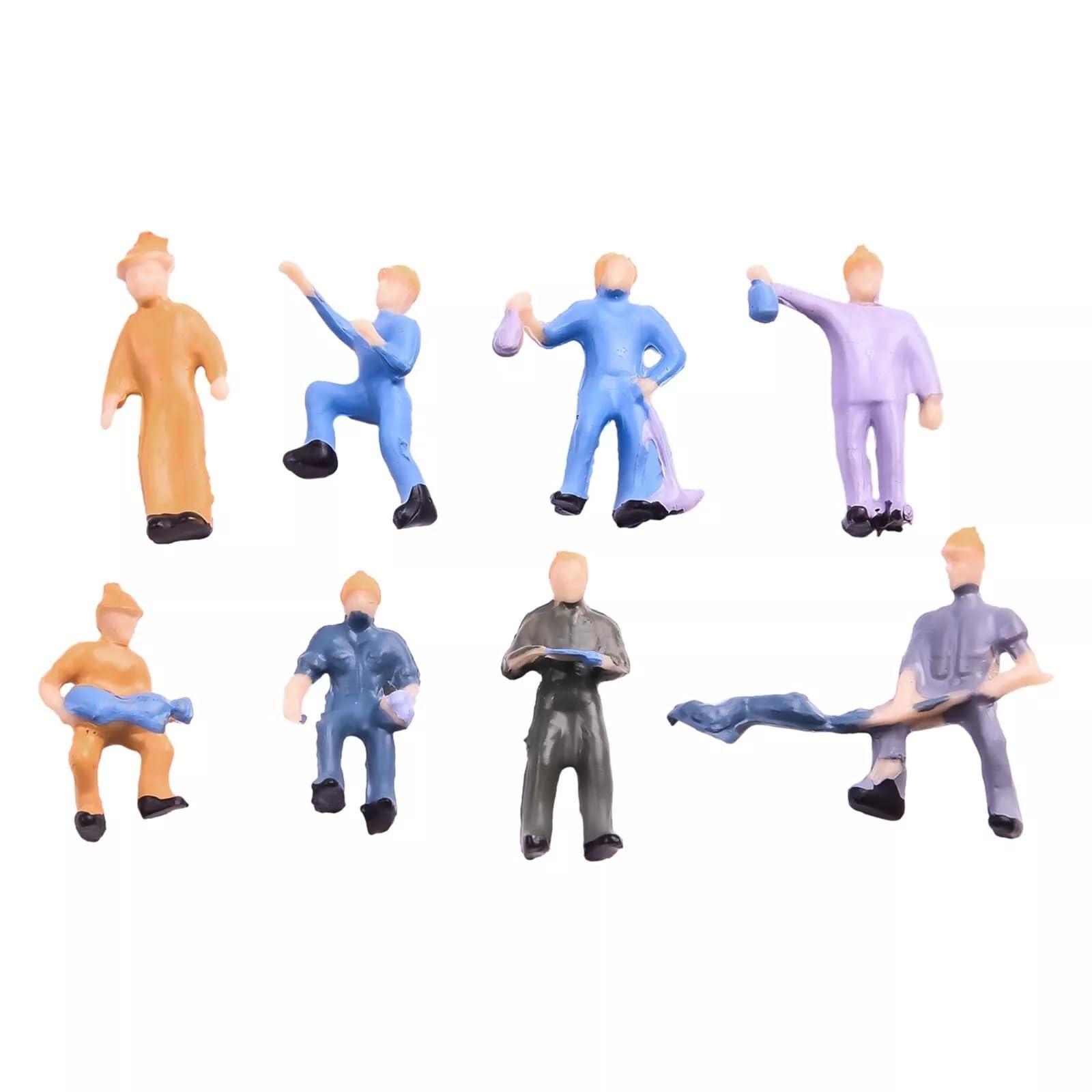 30 Mini Statuette Scala 1:30 - Persone In Plastica Sedute E In Piedi - Per Diorami E Case Delle Bambole - 2