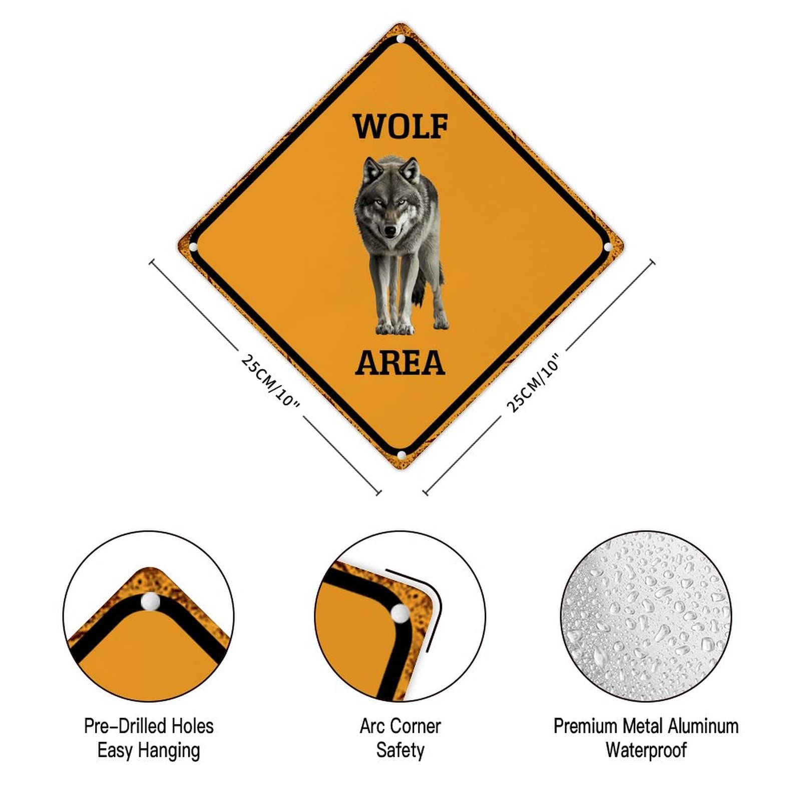 Atsbh Beware of The Wolf Targa in metallo Vintage Home Wall Door Targa Warn Man Cave Man Bar Garage Wall Decor 20 x 30 cm