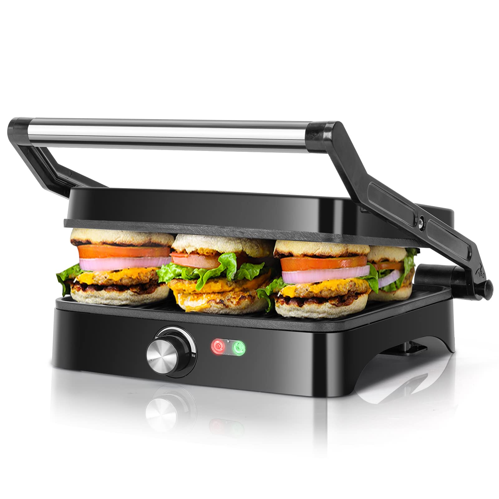 Buy Aigostar Electric Grill, 1800W Sandwich Toaster & Panini Press, 4