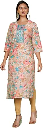 ladyline Silk Printed Embroidered Kurti & Tunic Collection Blend Silk Knee Length Kurta Tops