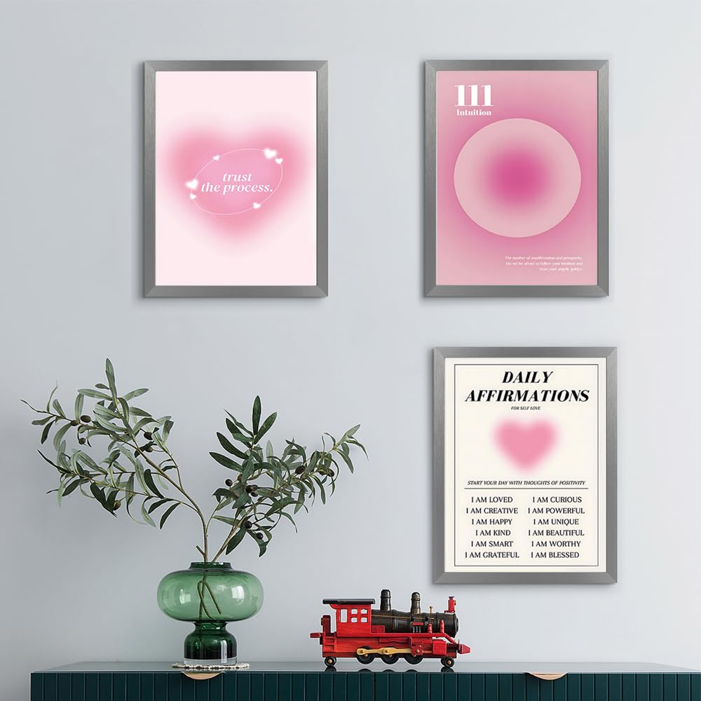Rosa Wandbehang Mit Fotoclips – Boho Deko Fürs Zimmer, Inkl. 50 Holzclips & Haken, Geschenk Für Teenager-Mädchen