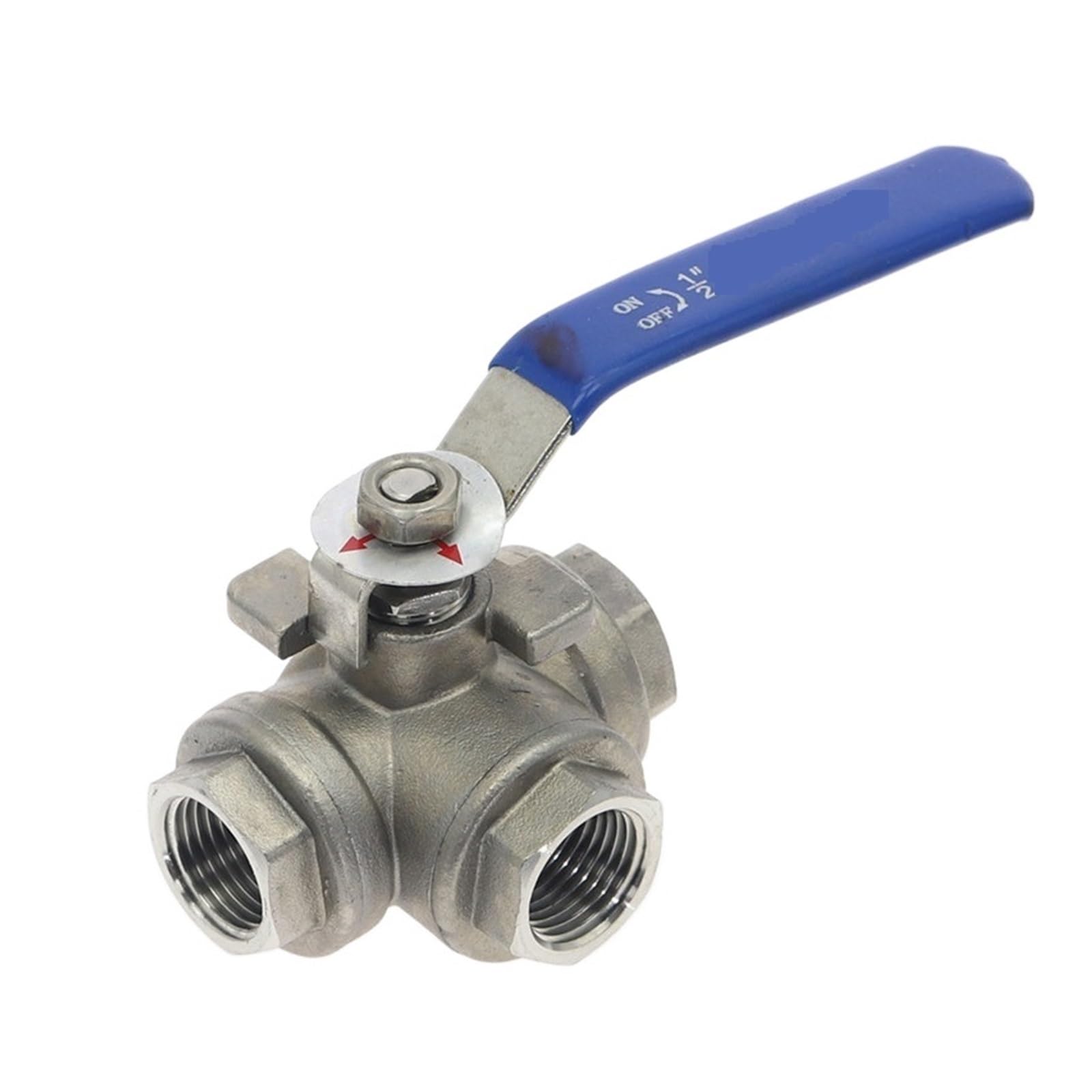 Válvula de bola, Válvula de bola tres vías acero inoxidable Tipo L Rosca hembra tipo T for uso con líquidos y gases(DN50,T Type)