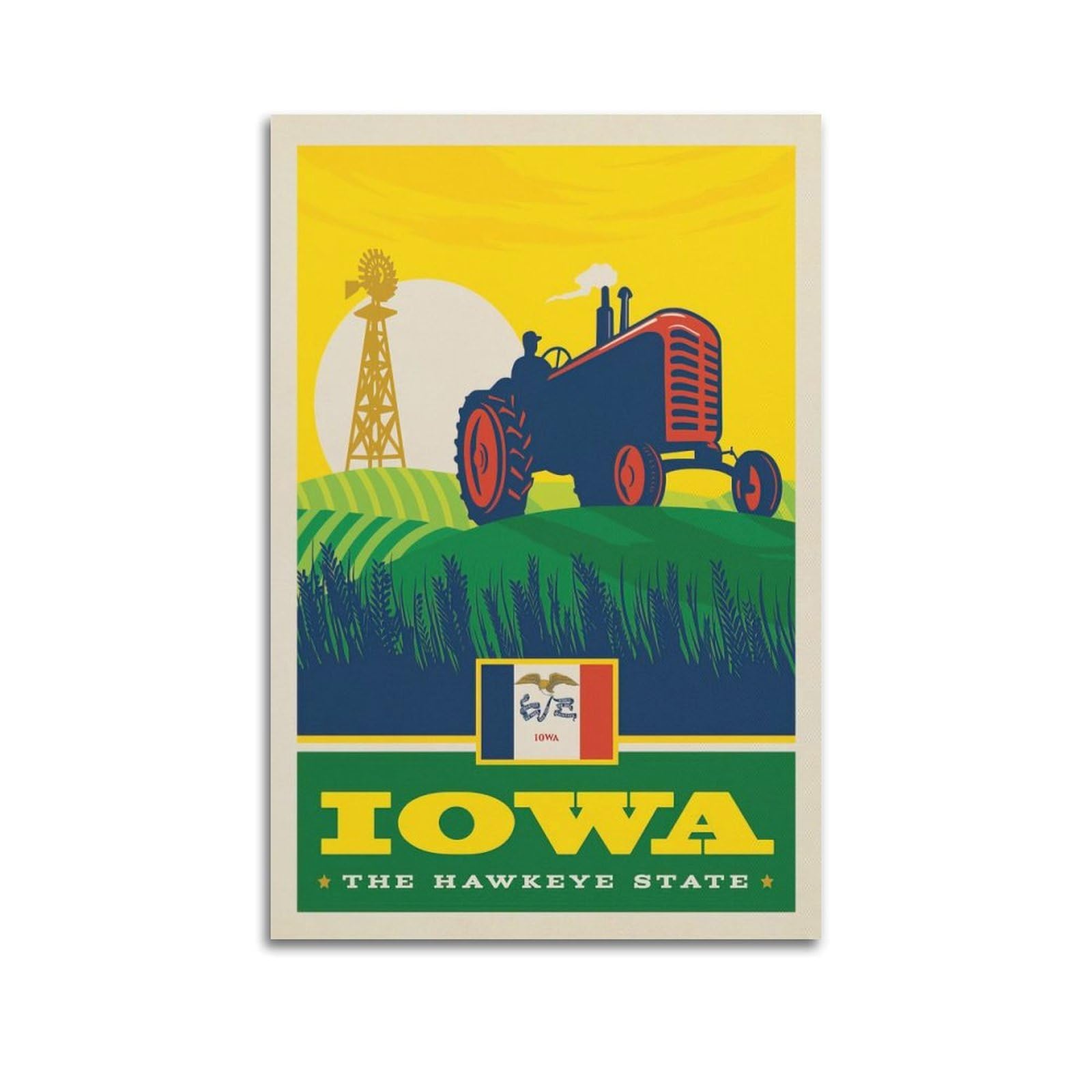 DLJGDS Vintage Travel Posters Iowa State Pride Decorative Painting Canvas Wall Posters And Modern Family Bedroom Decor 24x36inch(60x90cm)