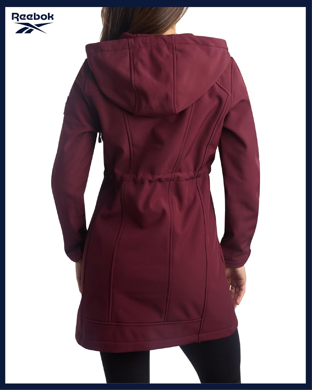 Reebok Womens Soft Shell Jacket - Lightweight Polar Fleece Lined Zip Up Hooded Jackets for Women Perfect for Fall Weather - Image 3