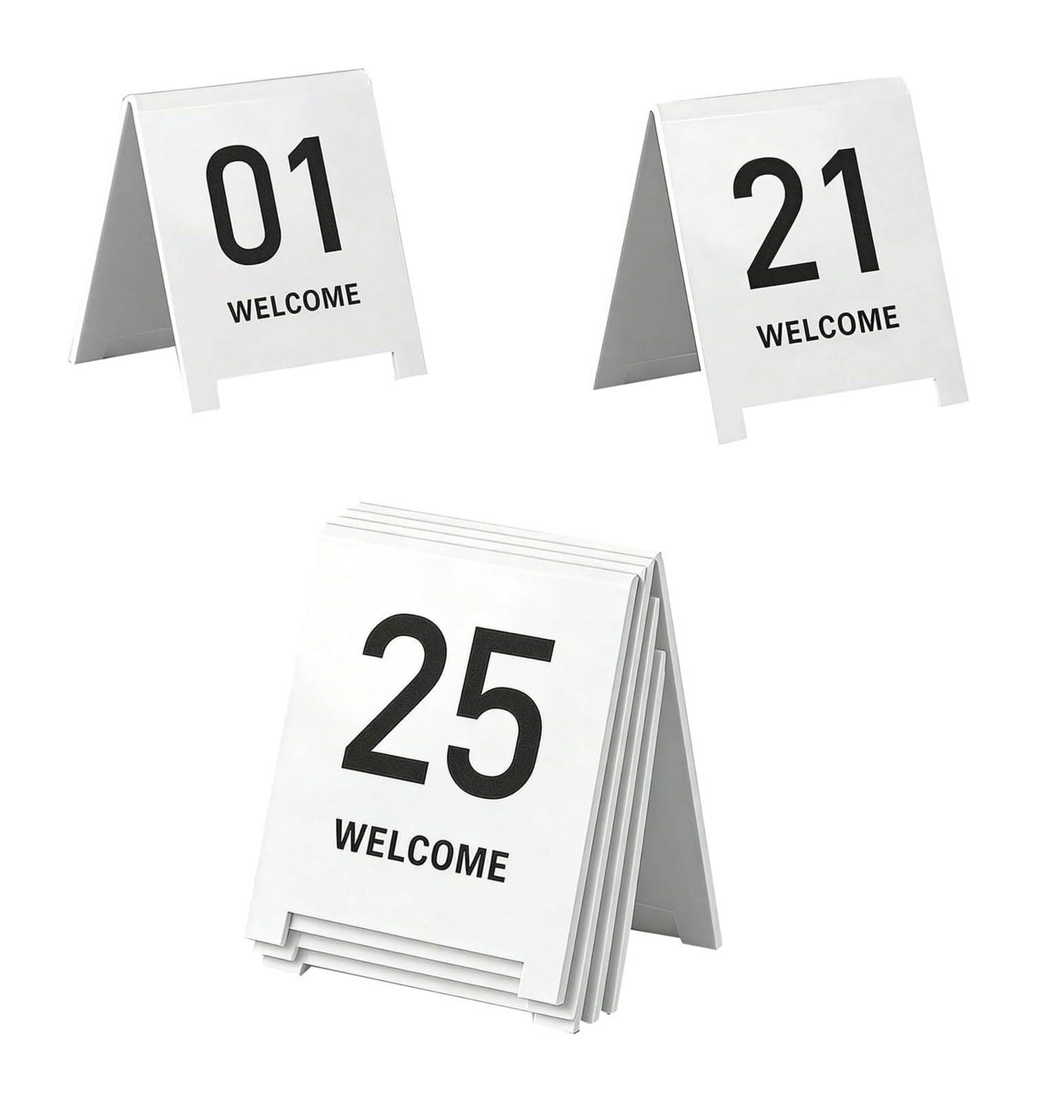 Akrylowe tabliczki z numerami stolików, Karty z numerami stołów restauracyjnych Dwustronne akrylowe 1-15/1-25 na przyjęcia, bankiety(1 to 25)