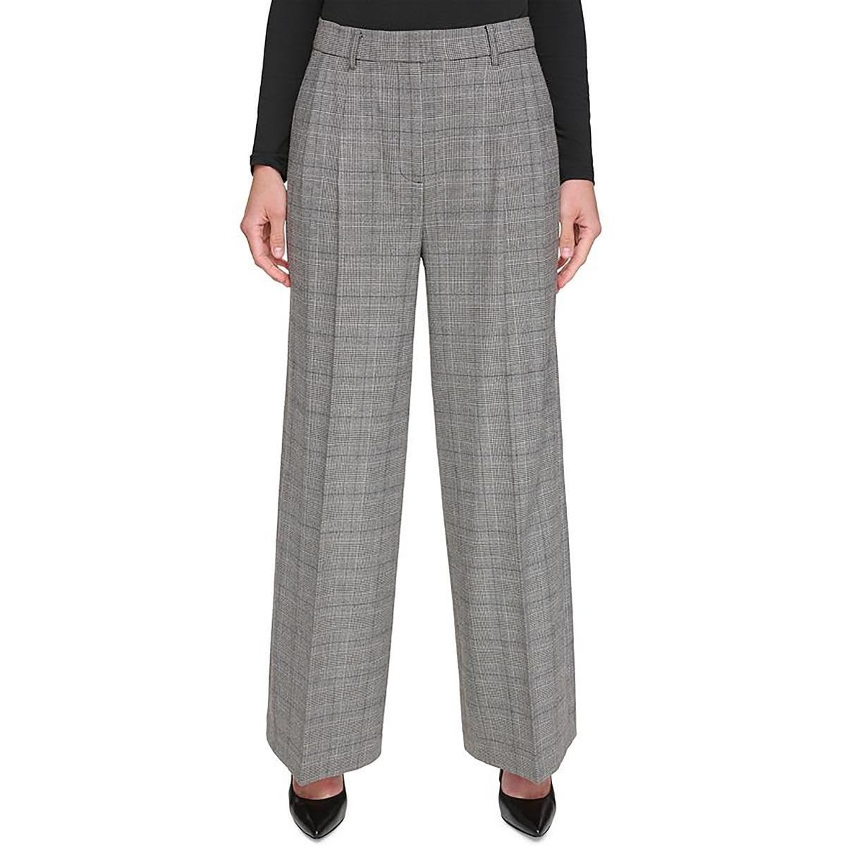 DKNY Womens Mid Rise Work Dress Pants Gray 14P