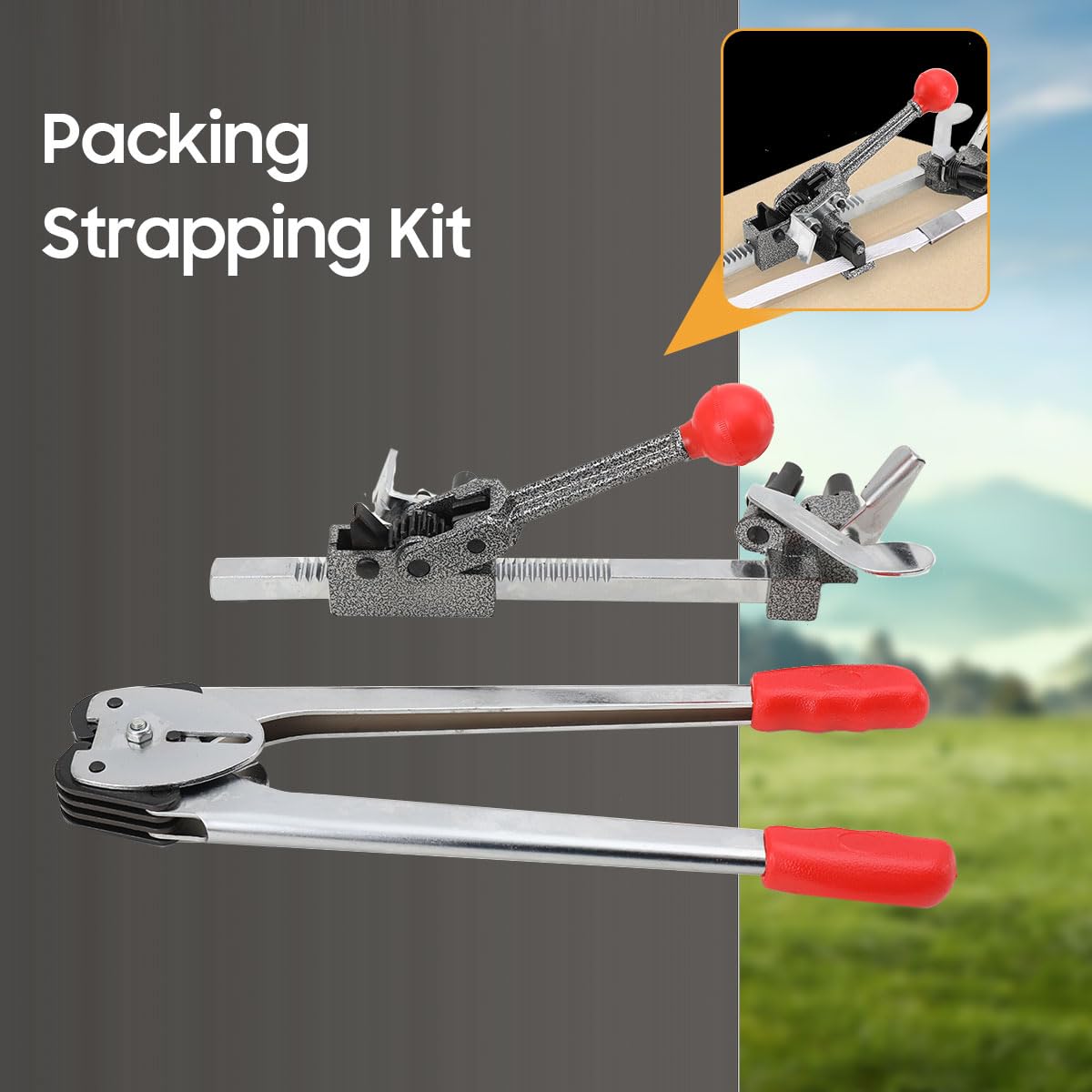 Kit Cerclage Feuillard PP 4 * 38m, 12 à 16mm Kit Cerclage Palette Manuel