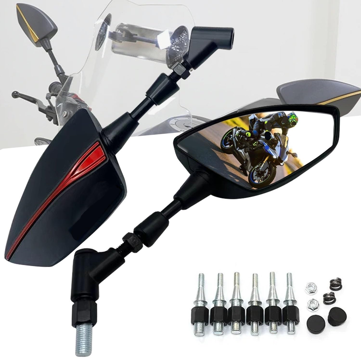 pour Suzuki Bandit GSF 400 600 650 S 1200 1250 M8/M10 Rétroviseur Réglable Universel Rétroviseurs Latéraux Rétroviseurs Moto