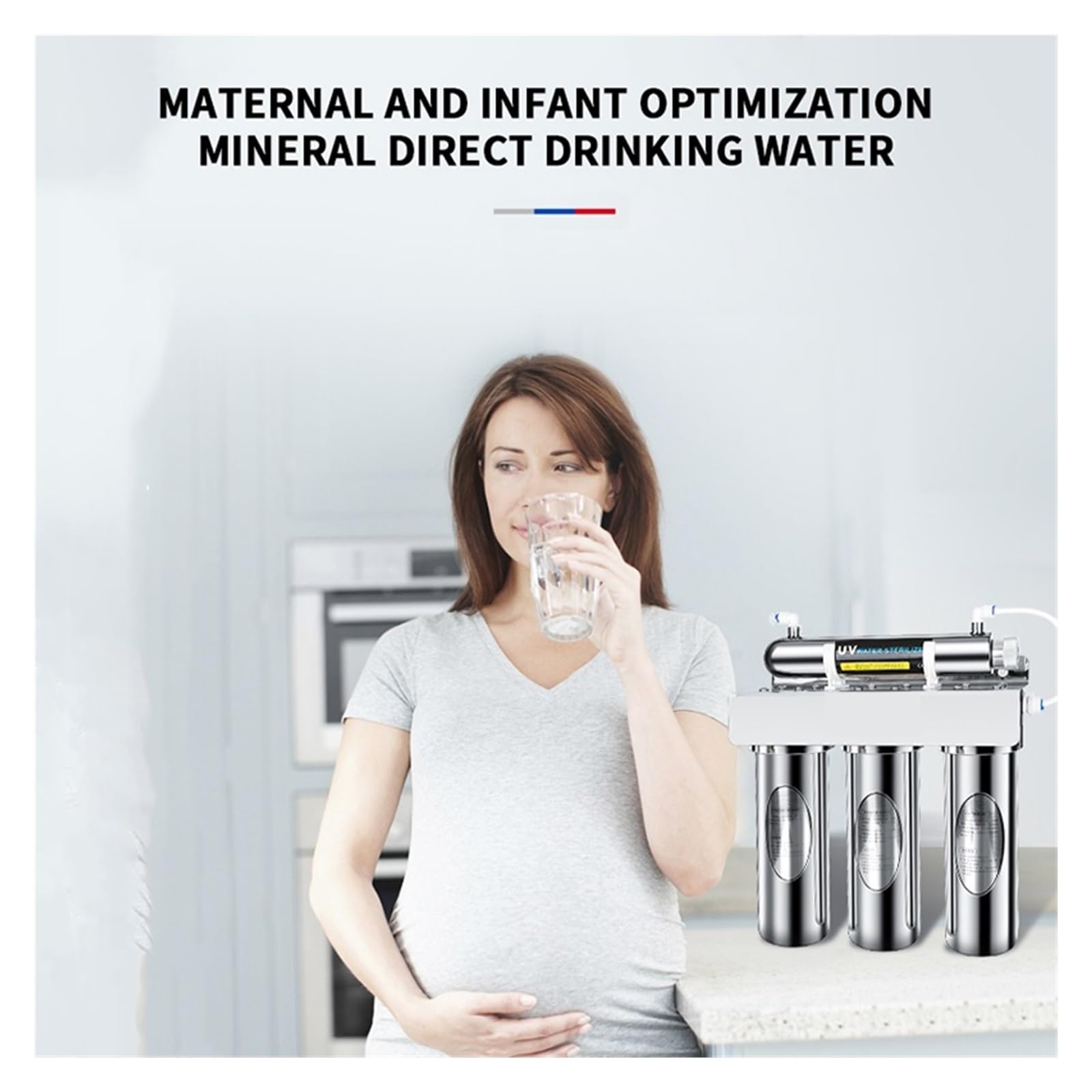 Filtre Osmose Inverse, Stérilisateur UV purificateur d'eau en 4 étapes, filtre à eau sous évier de cuisine for système de Filtration d'eau potable domestique