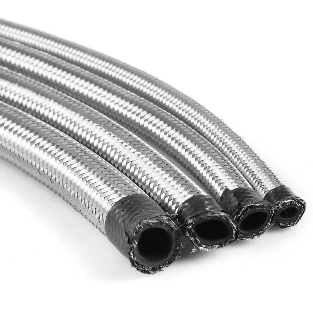 Tubo Carburante Intrecciato,Cpe Tubo Flessibile Per Olio Ad Alta Pressione Linea Di Alimentazione Carburante An4/An6/An8/An10 Tubi Flessibili Intrecciati Tubo Flessibile Per Refrigerante,1 Metro