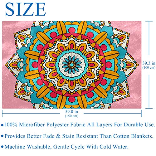 Couverture douce et chaude mandala pour lit canapé camping