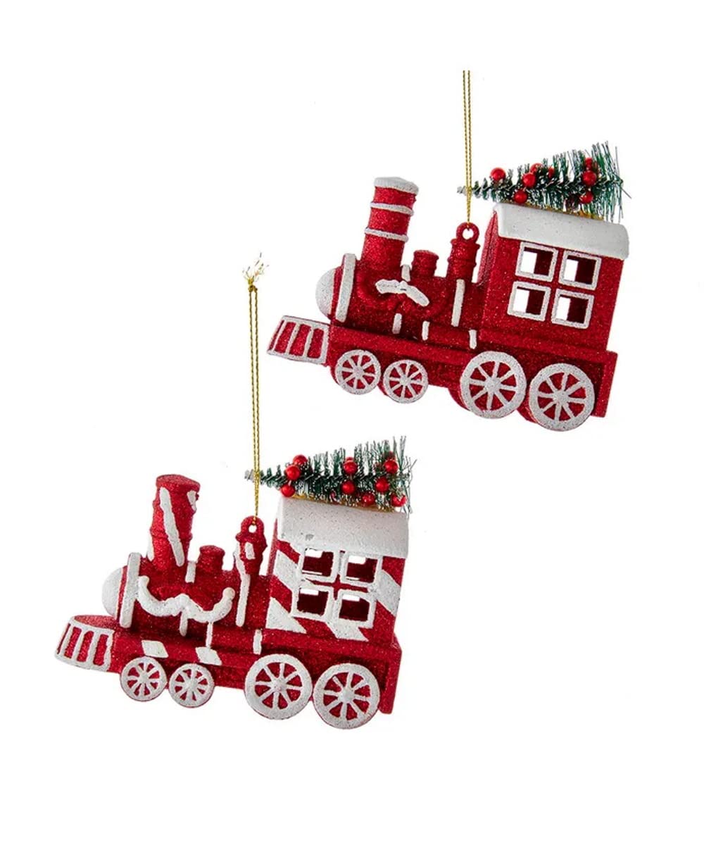 Amazon.co.jp: クリスマス 機関車 オーナメント 2個セット : ホーム