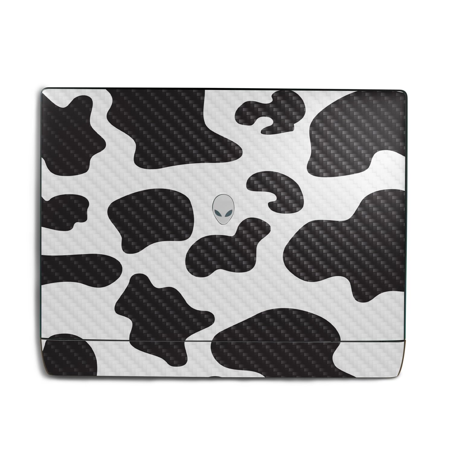 Carbon Fiber Laptop Skin Compatible with Alienware 18 Area-51 (2025) Top Cover Only - Cow Print - Premium 3M Vinyl Protective Wrap Decal Cover - Easy to Apply | Crafted in The USA by MightySkins