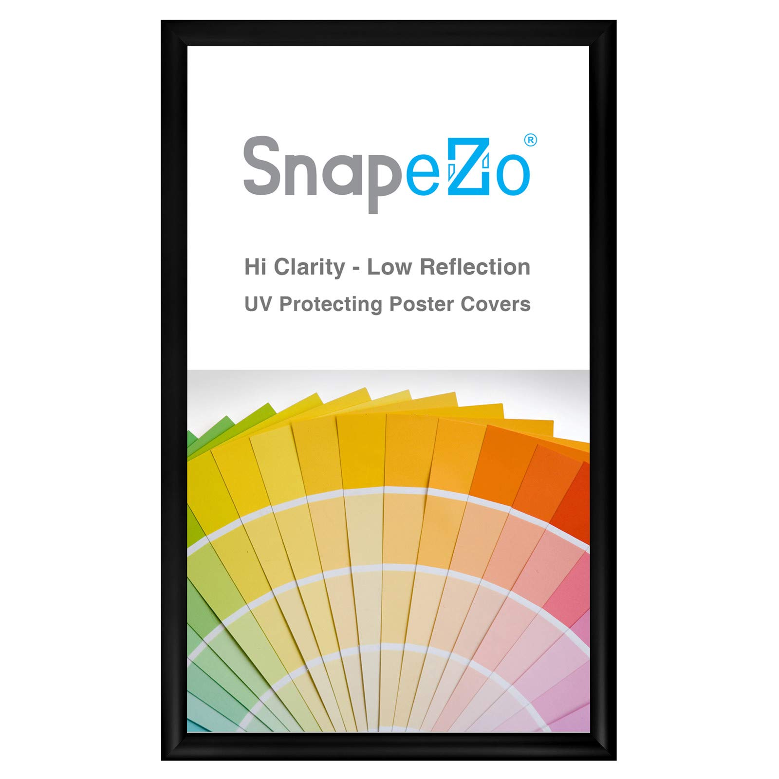 SnapeZo Poster Frame 12x20 Inches, Black 1.2 Inch Aluminum Profile, Front-Loading Snap Frame, Wall Mounting, Premium Series