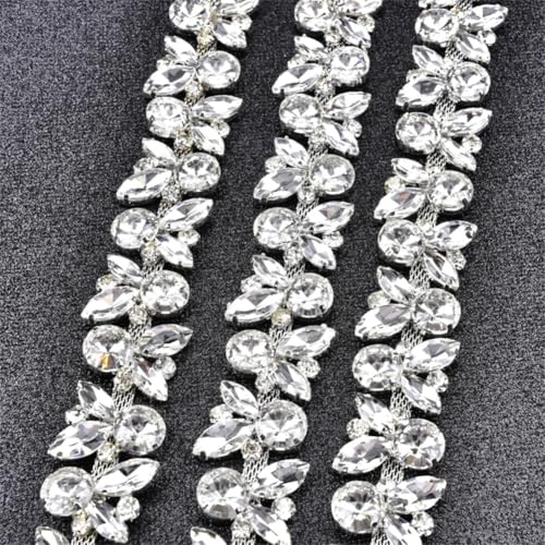 Chaîne rectangulaire en strass de 1,8 cm de large pour customiser les robes de soirée - 4