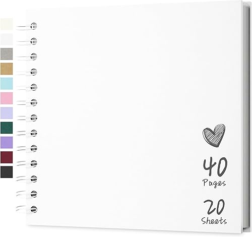 Vista 199 de Álbum de recortes de 8 x 8 pulgadas, álbum de recortes de papel kraft de tapa dura, álbumes de fotos, 40 páginas, perfecto para fotos de 4 x 6 / 5 x