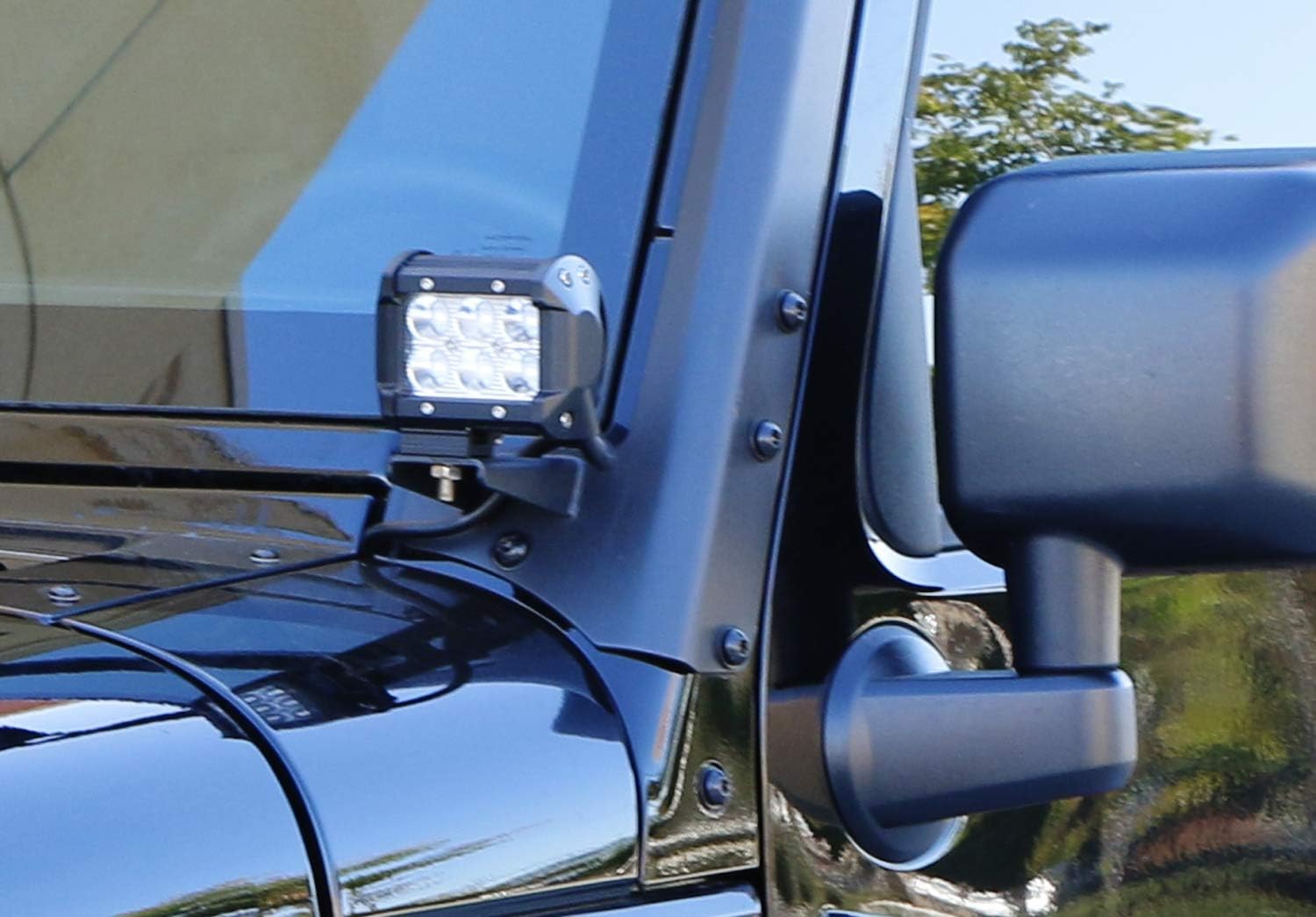 iJDMTOY 4-Set OEM Spec 1.5-Inch Extra Long M8 Torx w/Washers Compatible with Jeep Wrangler JK JL Installing LED Pods, LED Light Bar On Windshield A-Pillar, Hinge, Hood, Side Door, Bumper, etc