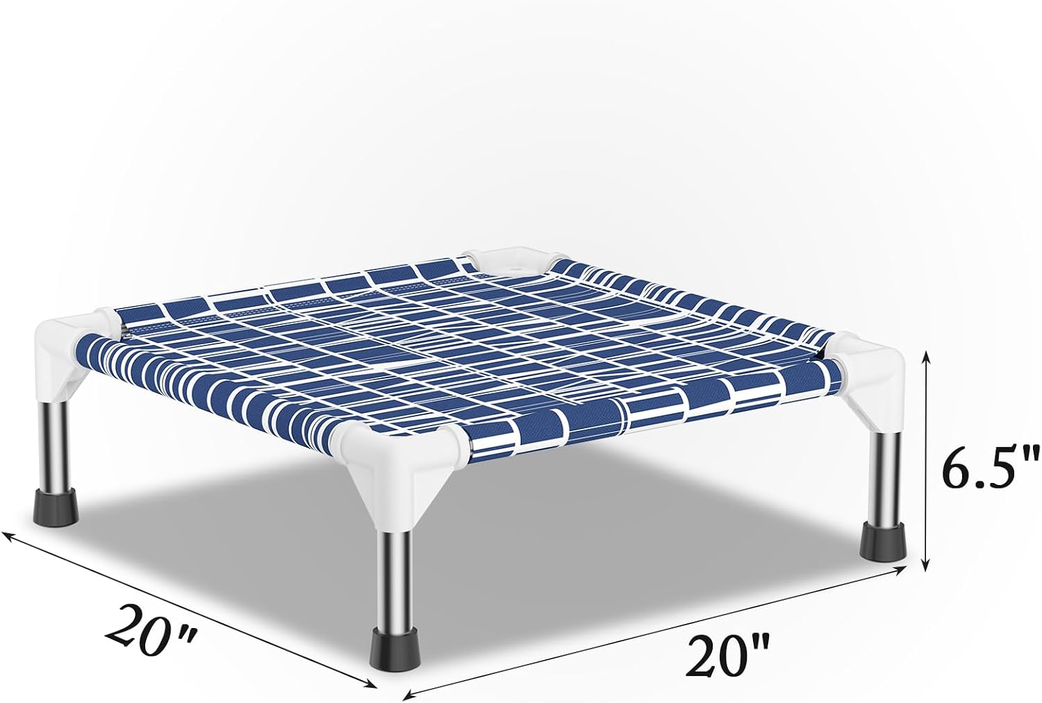 Elevated Dog Bed - Soft Comfortable Fabric, Easy to Clean, Stainless Steel Frame, Raised Design for Air Circulation, Durable Pet Cot for Small Dogs, Breathable & Stable Puppy Bed