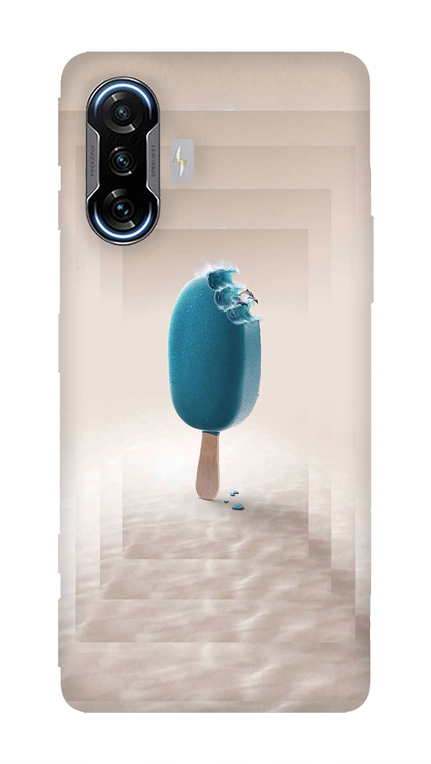 Silence Designer Printed Mobile Hard Back Case Cover for Xiaomi Poco F3 GT |Blue ice Cream|