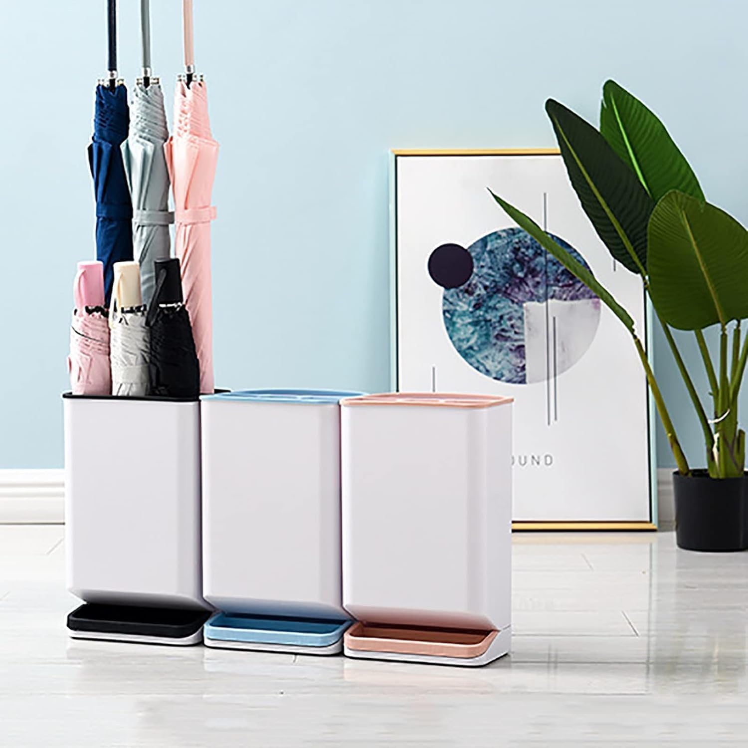 Indoor Umbrella Stand Rack with Removable Drip Tray - Stylish Entryway Umbrella Holder for Home, 18x12.8x29.5cm, Ideal for nizing Wet Umbrellas