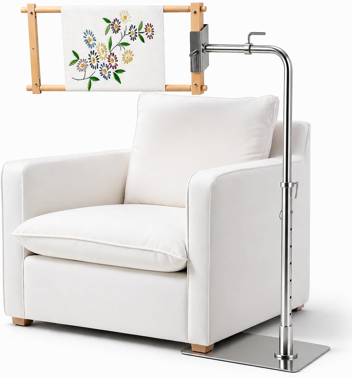 MARGAR Workstand Extension Pole, exclusively embroidery workstands, Adjustable Height, Designed for Wide Sofas, Heavy Duty Metal Construction, Stable Support, Tool Free Installation