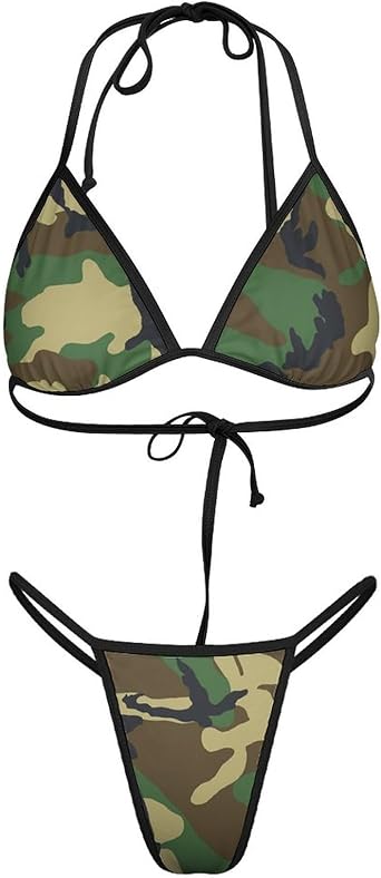 Amazon.co.jp: [BJG] ビキニセット Tバック レディース 猫柄 迷彩柄