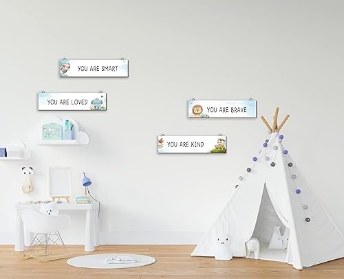 Miniatura 5 de 4 piezas de decoración de habitación de bebé decoración de habitación de la selva para bebéniños decoración de habitación de niños y niñas