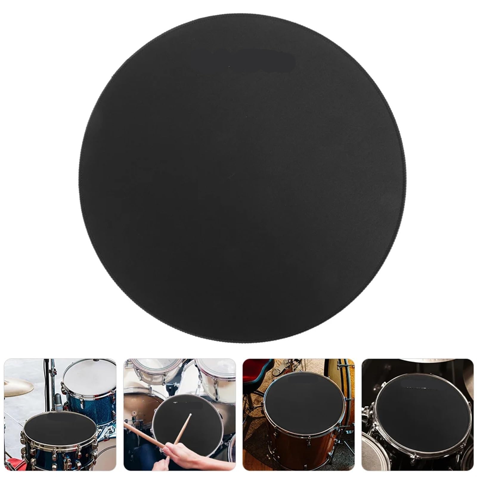 Silenciador De Batería Almohadilla silenciosa for platillo de tambor, Kit de práctica de Tenor, conjunto de accesorios negros en tela, accesorios de asiento de goma, 2 uds. Para PráCtica Silenciosa(25