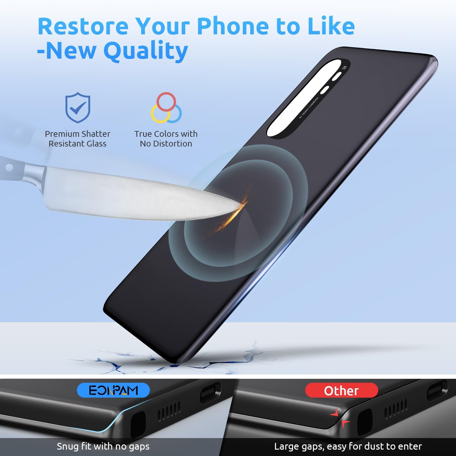 Back Glass Replacement for Xiaomi Mi Note 10 Lite Back Cover Rear Housing with Camera Lens + Repair Tool Kit Genuine Rear Glass (White)