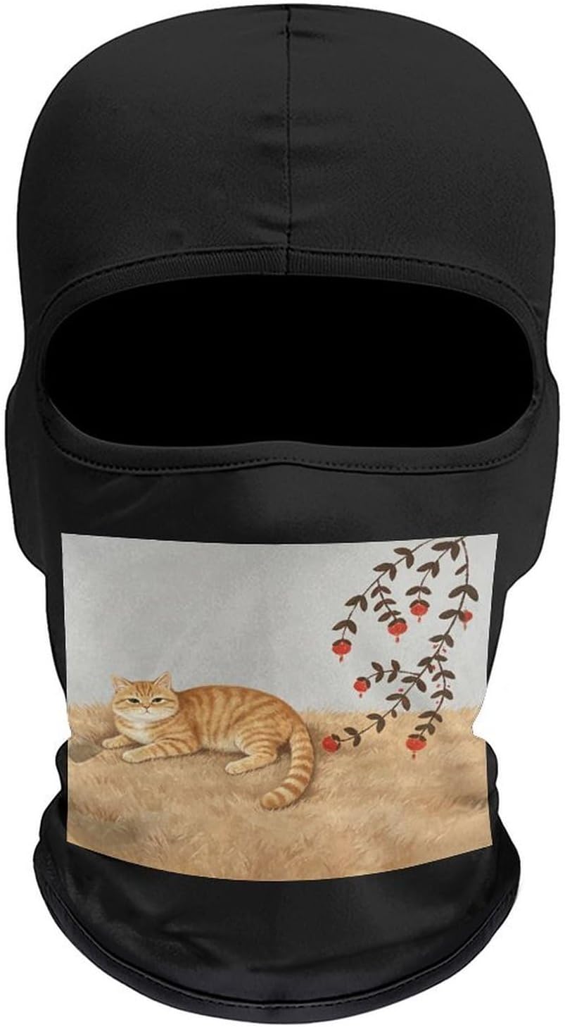 Cute Ginger Cat Balaclava Ski Mask Neck Gaiter