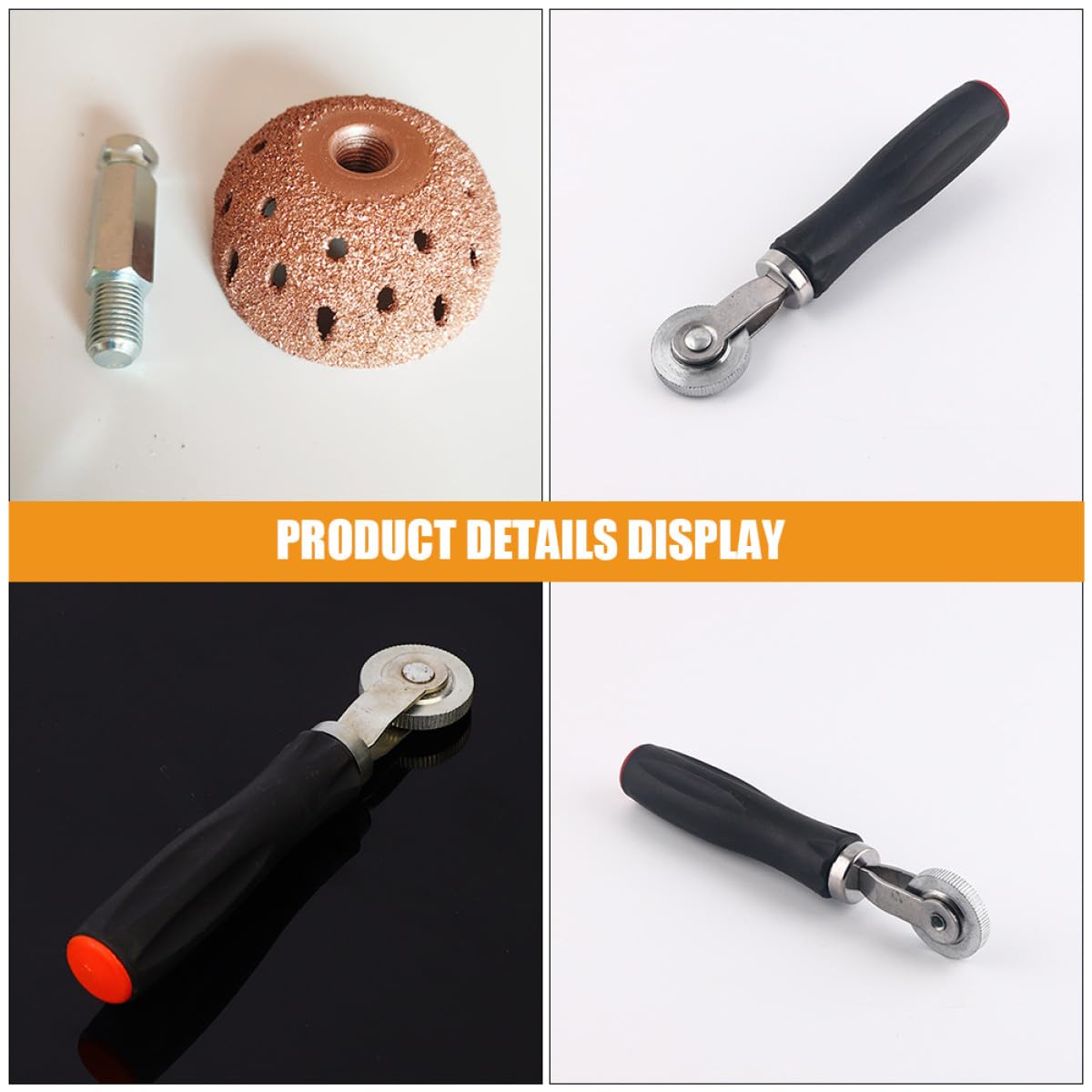 ERINGOGO Kit Riparazione Gomme Auto per Uso Personale e Riparazioni Compatto Rullo per Pneumatici Nero, Testa Abrasiva a Forma di Ciotola e Struttura Robusta in Plastico e Metallo