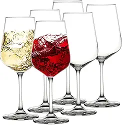 Taça De Vinho em Vidro, Jogo 6 Taças, Qualidade Premium, Resistente, Boemia, Dia a Dia. Útil para Vinho, Agua, Drinks. 510 ml