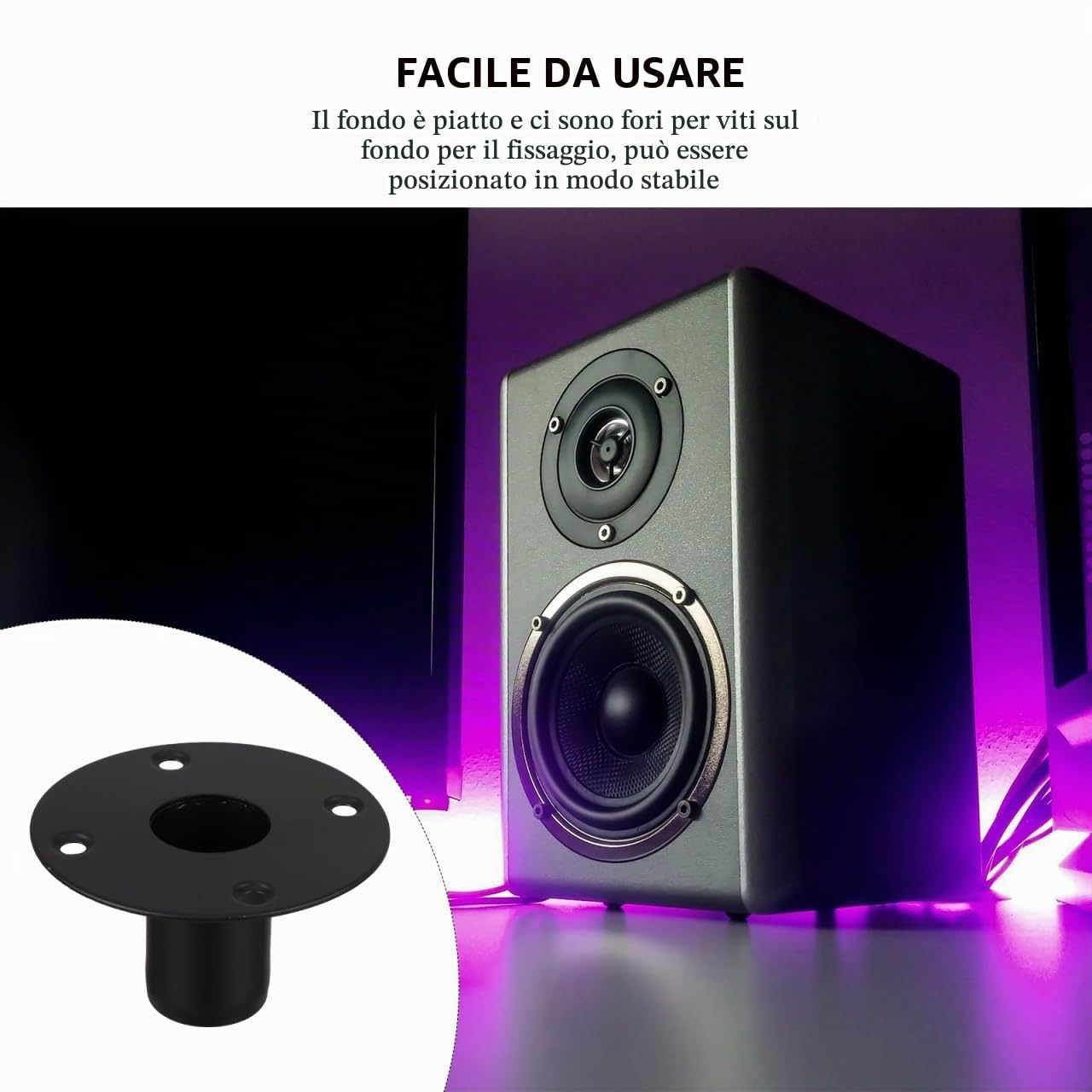 Gatuida 4pezzi Supporto Per Altoparlanti Ferro Base Stabile Per Performance Su Palco e Eventi Resistente e Pratico Per Home Theater e Bar Sportivi