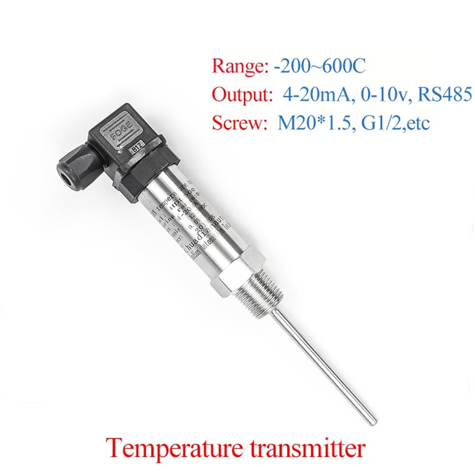 Uscita analogica del trasmettitore di Temperatura del sensore di Temperatura dei Serbatoi dell'olio 4 20 mA (Color : Other Range 0-10V)