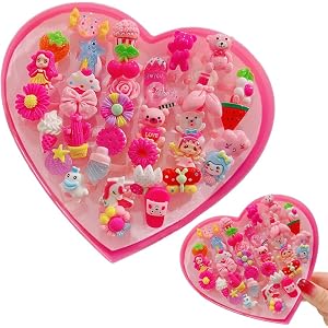 10 Bagues Enfants JEYORZY - Bijoux Réglables Fille Pour Jeu De Rôle Princesse