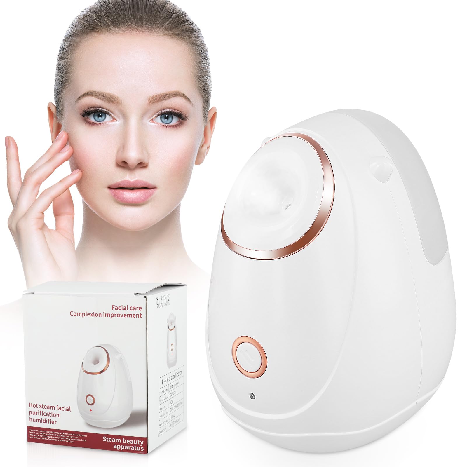 Facial Steamer, Professional Nano Ionic Face Steamer for Deep