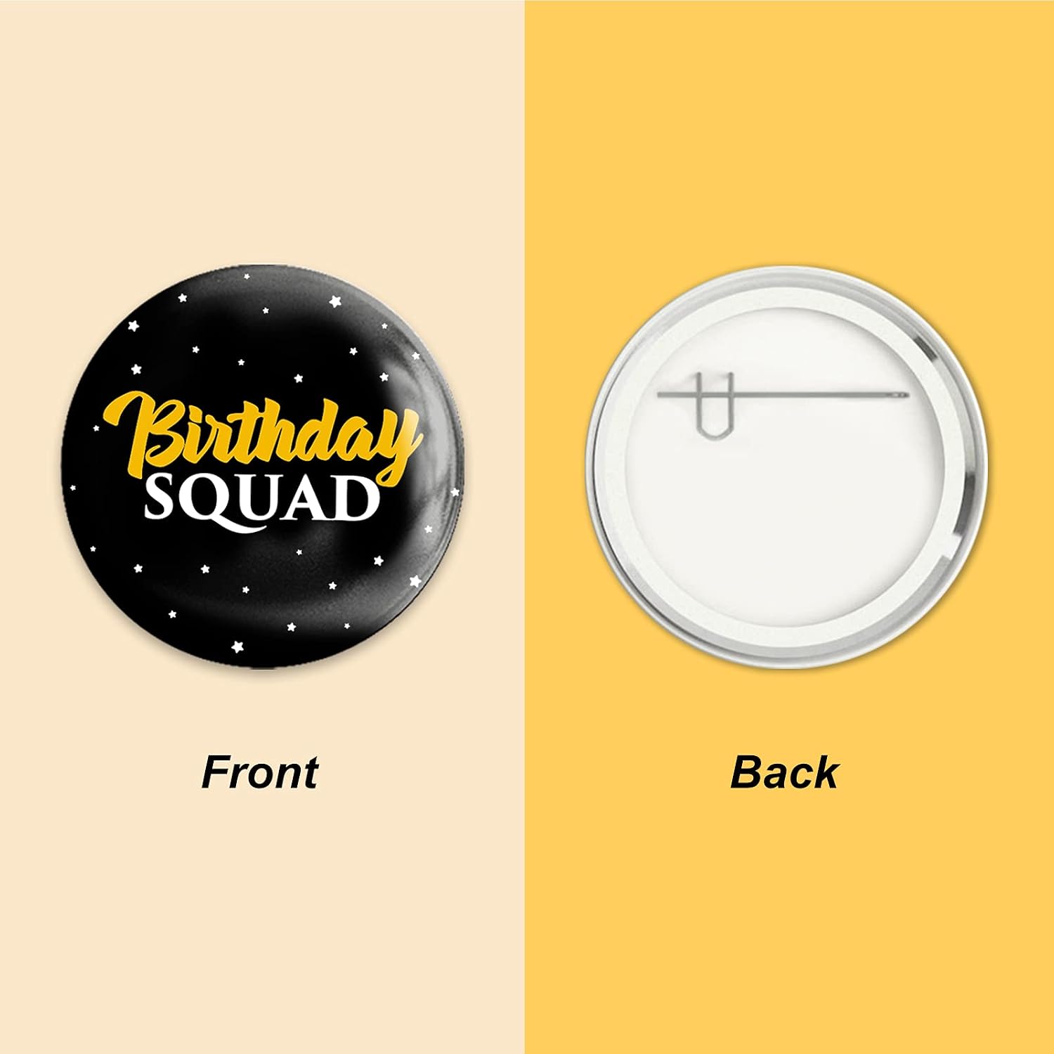 GLOBLELAND 9pcs Happy Birthday Pin-Back Badges & Brooch Buttons for People Black, Black-birthday Squad - Image 5