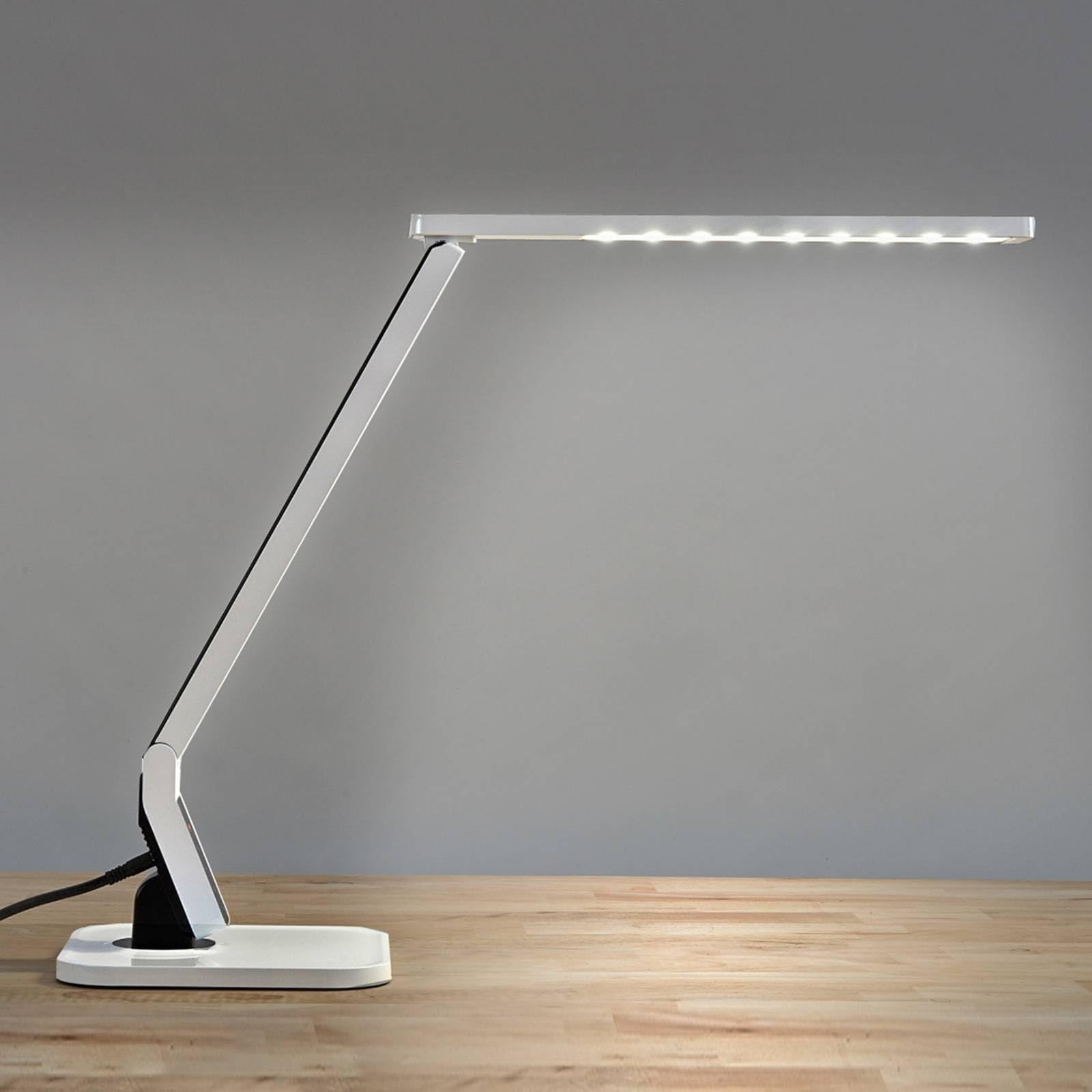 LED Lámpara de mesa 'Eleni'con dimmer táctil (Moderno) en Blanco hecho de Plástico (1 llama,) de Lindby | lámpara de mesa LED