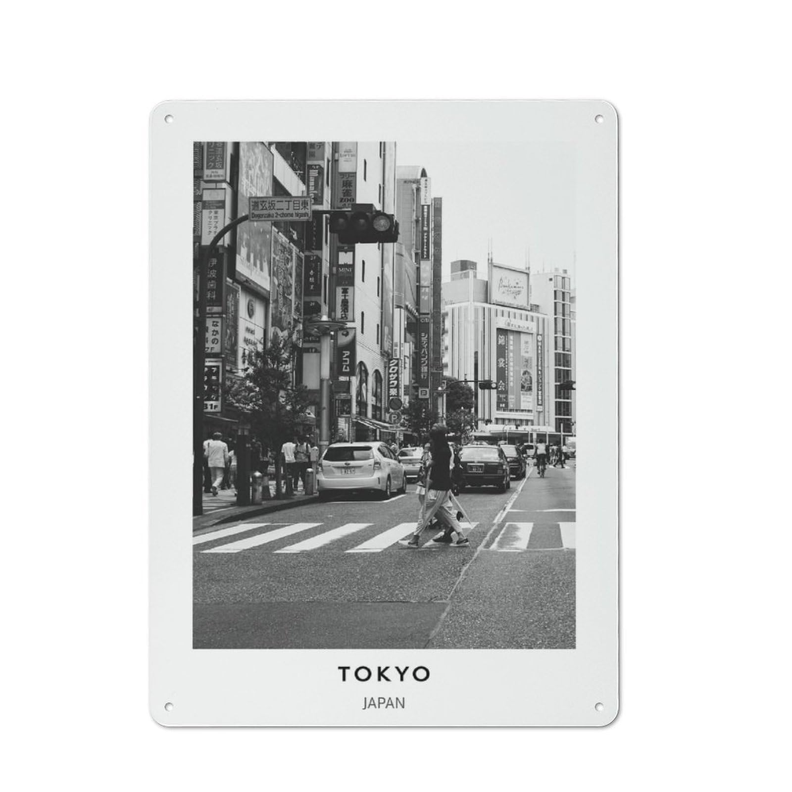 Junmoney Style-4 Tokyo Street Scene Decorative Tin Plaque 40X30cm, Decorative Novelty Wall Art For Hallway, Home Bar, Garage Or Study